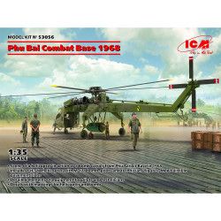 ICM 53056 Phu Bai Combat Base 1968 w/CH-54A Tarhe 1:35 Model Kit