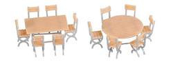 FALLER Tables (2) & Chairs (12) Model Kit III HO Gauge 180957