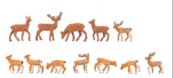 Faller Red (5) & Fallow (7) Deer Figure Set FA155905 HO Gauge