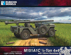 Rubicon 280125 M151AC 1/4-Ton 4x4 Truck w/106mm Recoiless Rifle 1:56 Model Kit