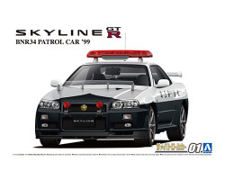 Aoshima 06280 Nissan BNR34 Skyline GT-R Patrol Car '99 1:24 Model Kit