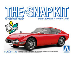 Aoshima 05628 Snap Kit Toyota 2000GT Red 1:32 Model Kit