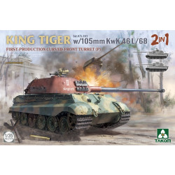 Takom 2178 German Heavy Tank SdKfz 182 King Tiger w/105mm KwK 46L/68 2-in-1 1:35 Model Kit