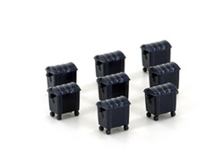 MiNis Commercial Wheele Bins (8) Black N Gauge LKLC46001