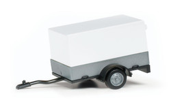 Herpa Single Axle Canvas Covered Trailer White HO Gauge HA051576-005