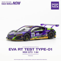 Pop Race Honda NSX GT3 EVO22 EVA Test Type-01 KCMG 1:64 Diecast Model PR640034