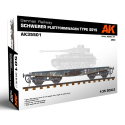 AK Interactive 35501 German Railway Schwerer Plattformwagen SSys 1:35 Model Kit