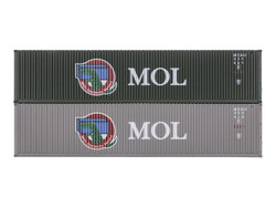 Dapol 40ft Container Set (2) MOL Weathered OO Gauge DA4F-028-161