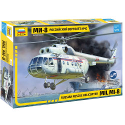 Zvezda Z7254 Mil Mi8 Rescue Helicopter 1:72 Plastic Model Kit