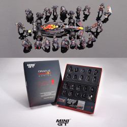 MiniGT Oracle Red Bull Racing RB18 Max Verstappen GP Pit Crew Set 1:64 Model