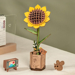 ROBOTIME Rowood Sunflower Wooden Flower Craft Kit TW011