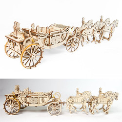 UGEARS Royal Carriage Wedding Carriage Mechanical Wooden Model Kit
