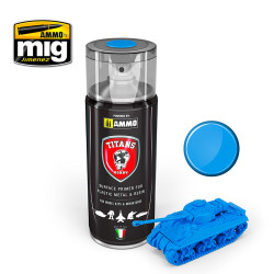 Ammo by Mig Titans Hobby 103 Space Blue Matt Primer 400ml Model Spray Paint Can TTH103