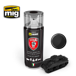 Ammo by Mig Titans Hobby 100 Black Matt Primer 400ml Model Spray Paint Can TTH100