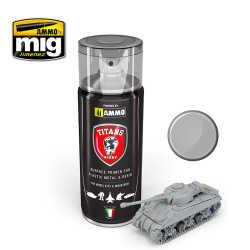 Ammo by Mig Titans Hobby 102 Light Grey Matt Primer 400ml Model Spray Paint Can TTH102