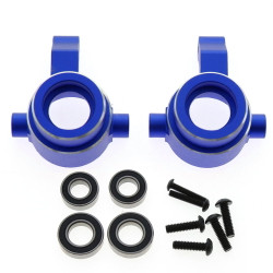 RC Overhaul Steering Knuckle, Fr Blue Aluminum w/brgs (Pr) for Sledge TRX028