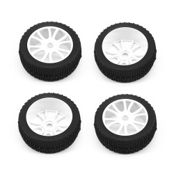 RC Overhaul Buggy Wheel & Tyre (pk4) 1:8 Offroad, White UN002