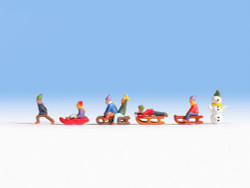 Noch 45819 Children in the Snow (6) & Snowman (1) Figure Set TT Scale