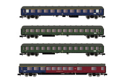 Arnold HIN4359  DB Blue/Green Coach Set (4) IV N Gauge