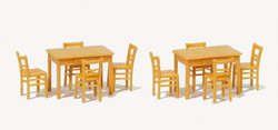 Preiser 17218 Wooden Tables (2) and Chairs (8) Kit HO