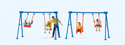 Preiser 10630 Children on Swings Scene (5) Exclusive Figure Set HO