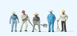 Preiser 14017 Track Workers (5) with Tools Standard Figure Set HO