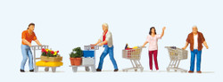 Preiser 10722 Shoppers with Trolleys (4) Exclusive Figure Set HO