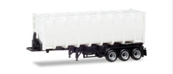 Herpa 076234-002 30ft Container Chassis White 1:32