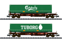 Trix 18718  AAE Cargo Carlsberg/Tuborg Container Wagon Set (2) VI N Gauge
