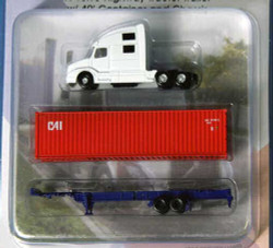 Kato 31-615 Volvo Highway Tractor/Trailer with Container and Chassis N Gauge