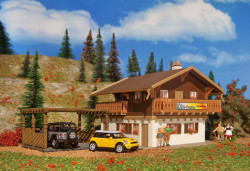 Vollmer 43961 Guest House with Car Port Kit HO