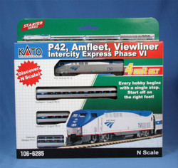 Kato 106-6285-DCC P42 Amfleet Viewliner Intercity Train Pack DCC-Fitted N Gauge
