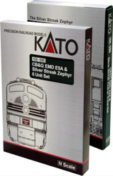 Kato 106-090-DCC CB&Q EMD E5A/Silver Streak Zephyr Train Pack DCC-Fitted N Gauge