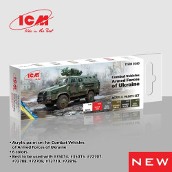 ICM 3040 Combat Vehicles of Armed Forces of Ukraine Acrylic Paint Set 6 x 12ml