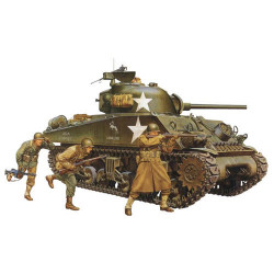 TAMIYA 35250  M4A3 Sherman Tank w/75mm Gun & 3 figs 1:35 Military Model Kit