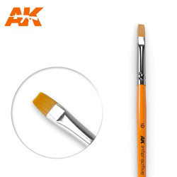 AK Interactive Flat Brush No. 6 Synthetic Paintbrush AK611