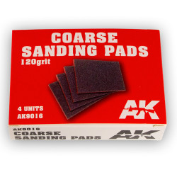 AK Interactive 9016 Coarse Sanding Sponge Pads 120 Grit (4 pcs) - Red