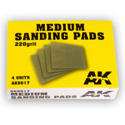 AK Interactive 9017 Medium Sanding Sponge Pads 220 Grit (4 pcs) - Yellow