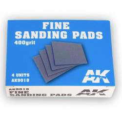 AK Interactive 9018 Fine Sanding Sponge Pads 400 Grit (4 pcs) - Blue