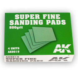 AK Interactive 9019 Super Fine Sanding Sponge Pads 800 Grit (4 pcs) - Green
