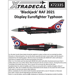 Xtradecal 72335 Blackjack - RAF 2021 Display Eurofighter Typhoon 1:72 Decal Set