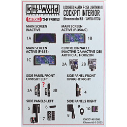 Kits World F-35A/B/C Lightning II 1:48 Instrument Panel 3D Set KW3D1481086