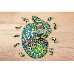 Eco Wood Art - Chameleon Wooden Puzzle 111pcs - Card Box