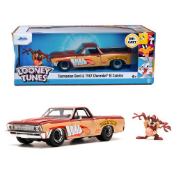 Jada Hollywood Rides Looney Tunes Chevy El Camino w/Taz Figure 1:24 Diecast Car