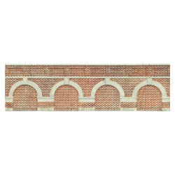 Hornby R7388 Low Level Arched Retaining Walls x2 (Red Brick) 1:76/OO Gauge