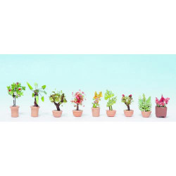 NOCH Ornamental Plants in Tubs (9) HO Gauge Scenics 14082