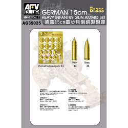 AFV Club 35025 German 15cm Heavy Infantry Gun Ammo Set Brass 1:35 Model Kit