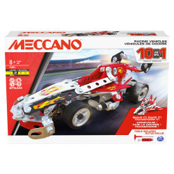 Meccano 10-in-1 Racing Vehicles STEM Model Build Kit 225pcs Age 8+