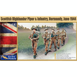 Gecko Models 35GM0006 Scottish Highlander Piper & Infantry 1944 1:35 Model Figures Kit