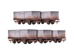 Dapol 16t Steel Mineral Wagon Set (5) BR Grey Weathered 4F-030-107